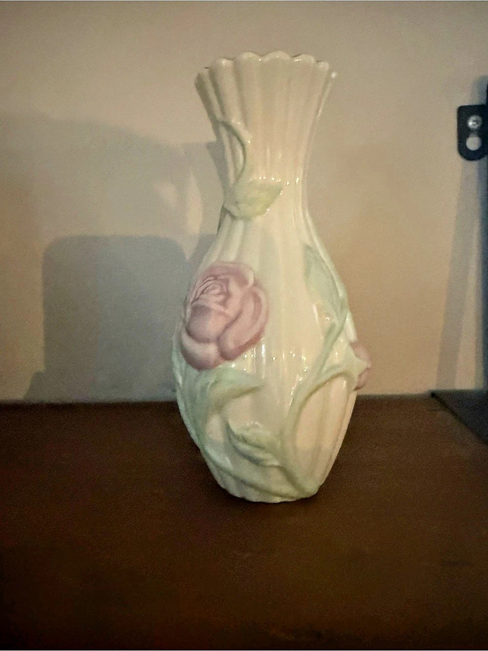 White Floral Relief Vase